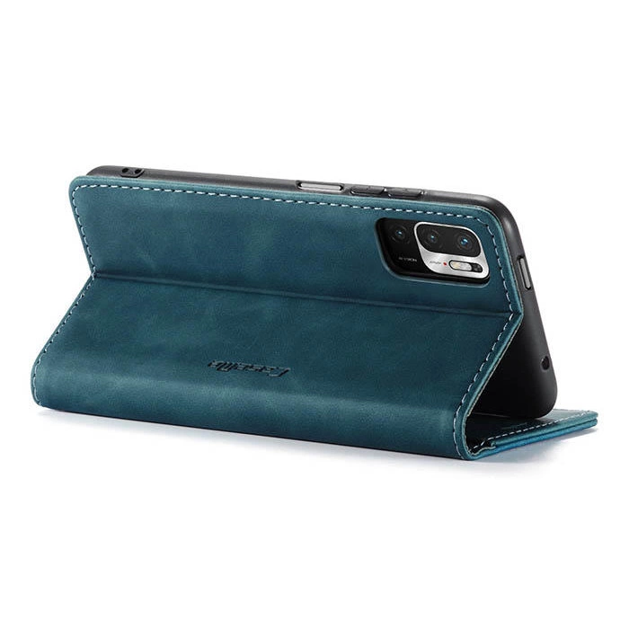 Чехол-книжка CaseMe из нубука для Xiaomi Redmi Note 10 5G Бирюзовый