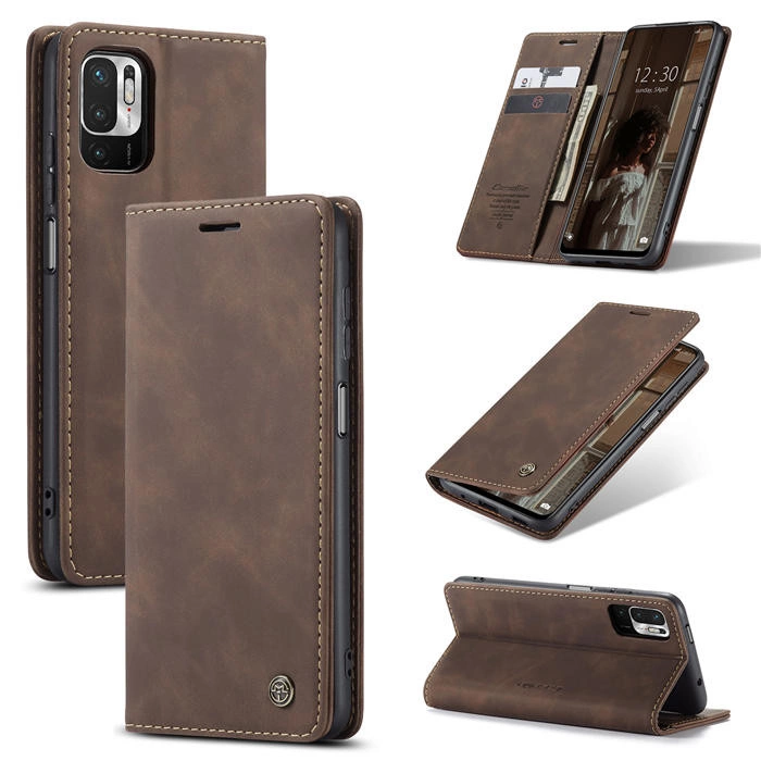 Чохол-книжка CaseMe із нубуку для Xiaomi Poco M3 Pro 5G Темно-коричневий