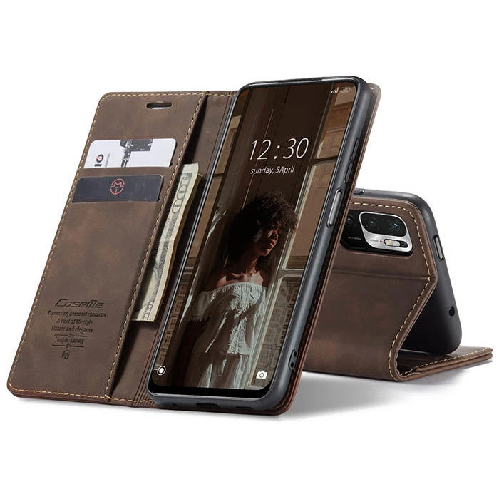 Чохол-книжка CaseMe із нубуку для Xiaomi Poco M3 Pro 5G Темно-коричневий