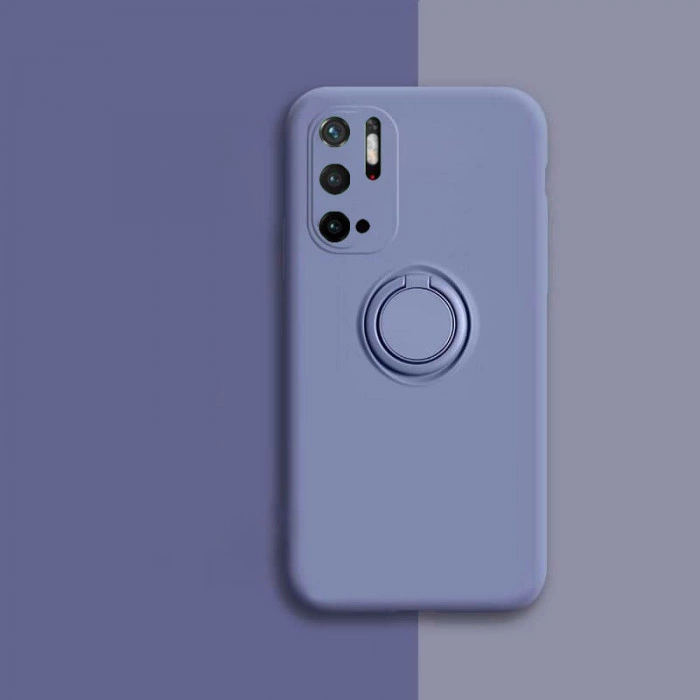 Силиконовый чехол Soft Touch с кольцом-держателем для Xiaomi Redmi Note 10 5G Серо-синий Силиконовый чехол Soft Touch с кольцом-держателем для Xiaomi Redmi Note 10 5G Серо-синий