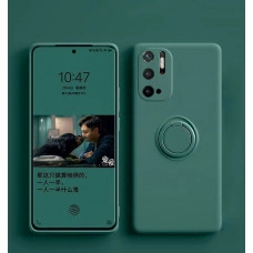 Силіконовий чохол Soft Touch з кільцем-тримачем для Xiaomi Redmi Note 10 5G Темно-зелений