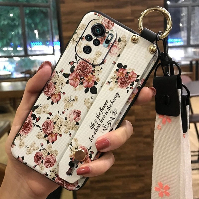 Силіконовий чохол для Xiaomi Redmi Note 10/10s з ремінцем-підставкою та на шию Троянди Силіконовий чохол для Xiaomi Redmi Note 10/10s з ремінцем-підставкою та на шию Троянди