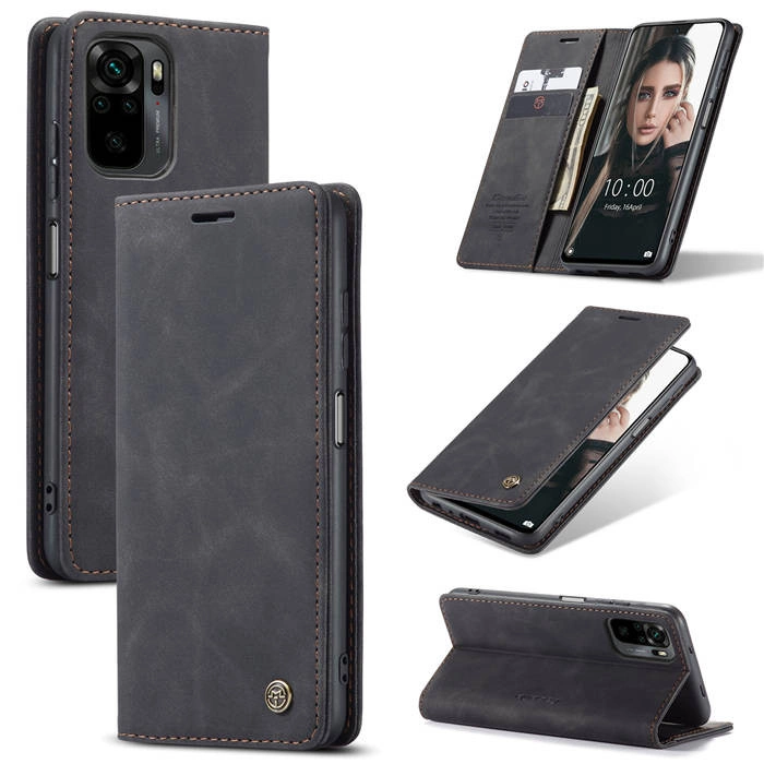Чохол-книжка CaseMe з нубуку для Xiaomi Poco M5s Чорний