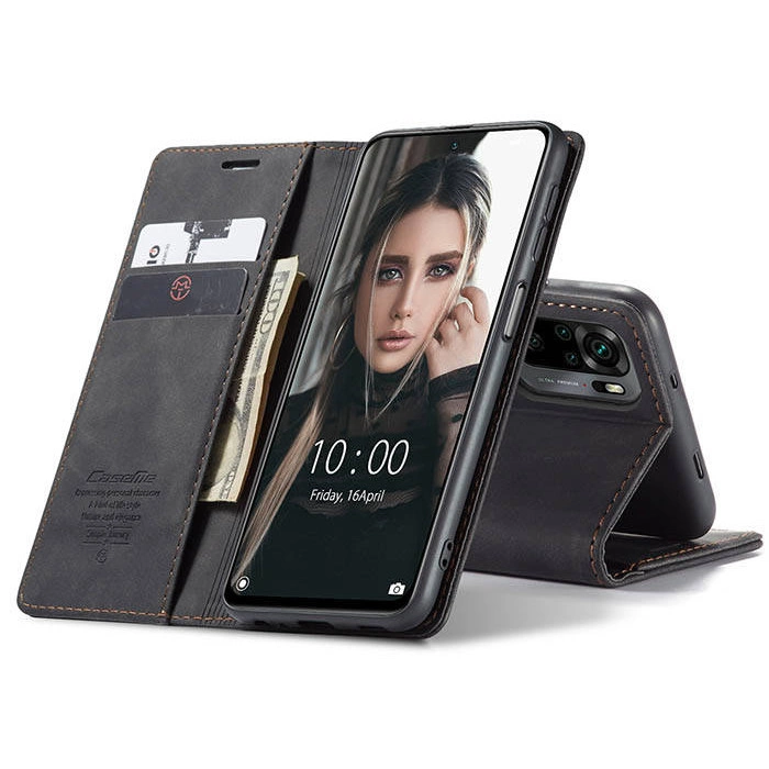 Чохол-книжка CaseMe з нубуку для Xiaomi Poco M5s Чорний