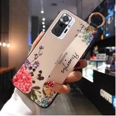 Силіконовий чохол для Xiaomi Redmi Note 10 Pro з ремінцем-підставкою Flowerplus