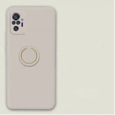 Силиконовый чехол Soft Touch с кольцом-держателем для Xiaomi Redmi Note 10 Pro Бежевый