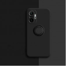 Силиконовый чехол Soft Touch с кольцом-держателем для Xiaomi Redmi Note 10 Pro Чёрный