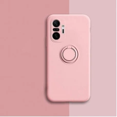 Силиконовый чехол Soft Touch с кольцом-держателем для Xiaomi Redmi Note 10 Pro Розовый