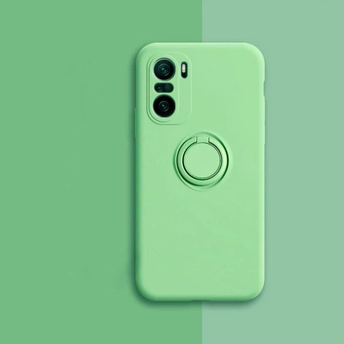 Силиконовый чехол Soft Touch с кольцом-держателем для Xiaomi Redmi Note 10/10s Зеленый