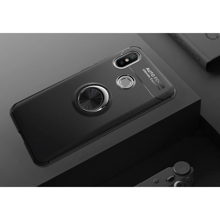 Силиконовый бампер для Xiaomi Redmi S2 с кольцом-держателем Черный Силиконовый бампер для Xiaomi Redmi S2 с кольцом-держателем Черный