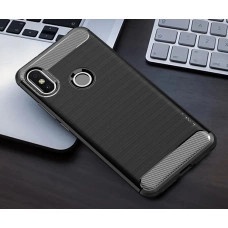 Силиконовый бампер Ipaky с карбоновыми вставками для Xiaomi Redmi S2 (черный)