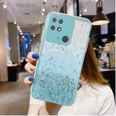 Чехол Stardust с цветными бортиками для Xiaomi Redmi 10c Бирюзовый
