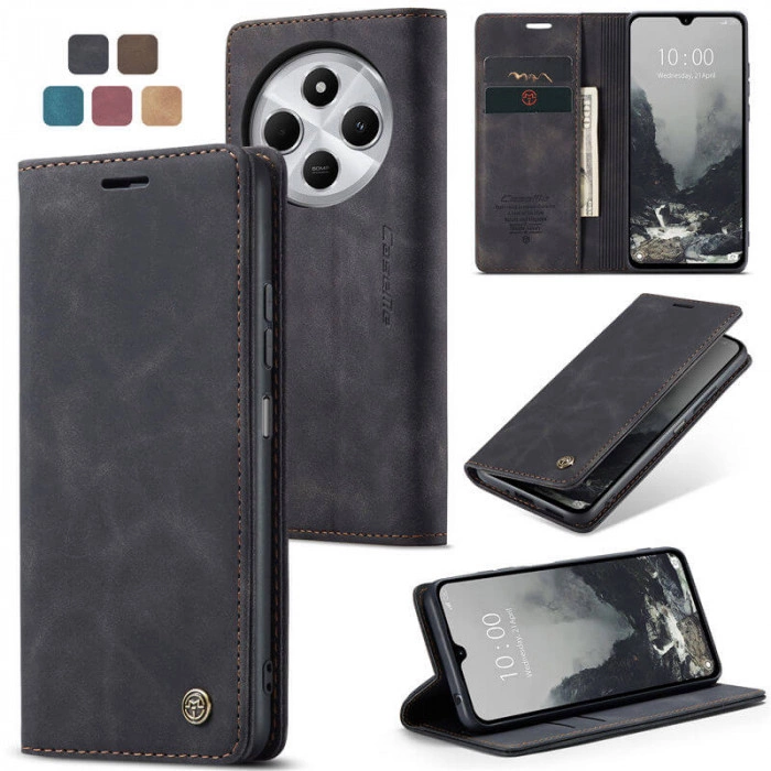 Чохол-книжка CaseMe із нубуку для Xiaomi Poco C75 Чорний