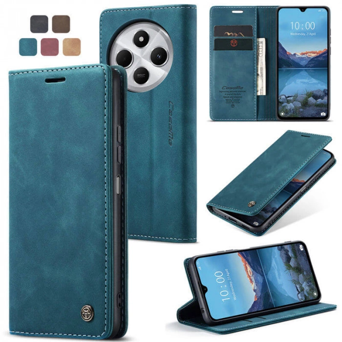 Чохол-книжка CaseMe із нубуку для Xiaomi Poco C75 Бірюзовий