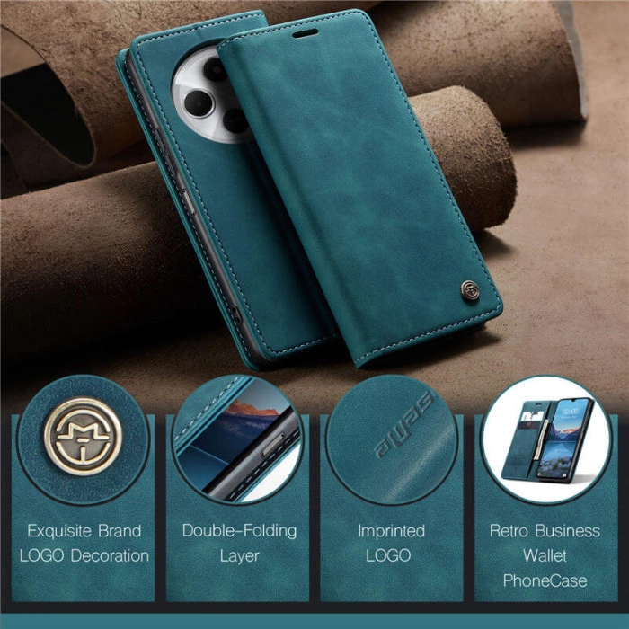 Чохол-книжка CaseMe із нубуку для Xiaomi Poco C75 Бірюзовий