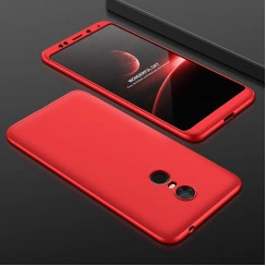 Матовый защитный чехол GKK 360° для Xiaomi Redmi 5 Plus Красный