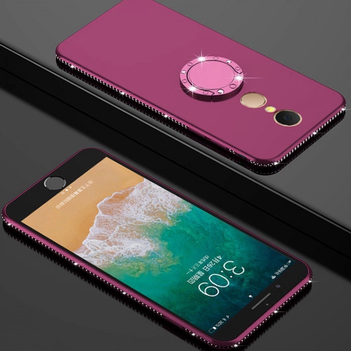 Силиконовый чехол с кольцом-держателем и стразами для Xiaomi Redmi 5 Plus Силиконовый чехол с кольцом-держателем и стразами для Xiaomi Redmi 5 Plus