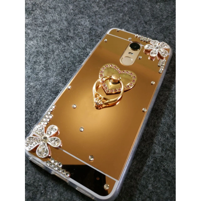Зеркальный силиконовый чехол со стразами для Xiaomi Redmi 5 Plus