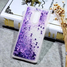 Силиконовый чехол с жидким глиттером для Xiaomi Redmi 8a Фиолетовый