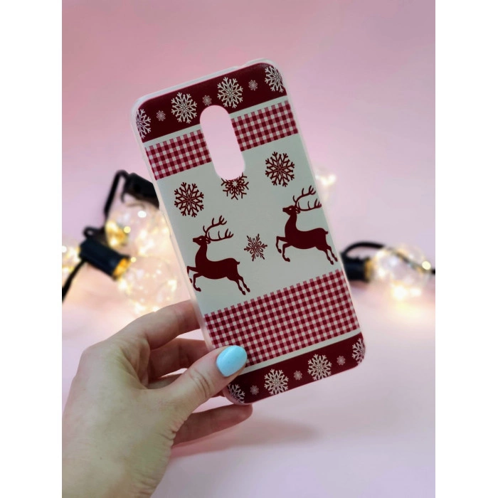 Пластиковый бампер с новогодним рисунком для Xiaomi Redmi 5 Олени Пластиковый бампер с новогодним рисунком для Xiaomi Redmi 5 Олени