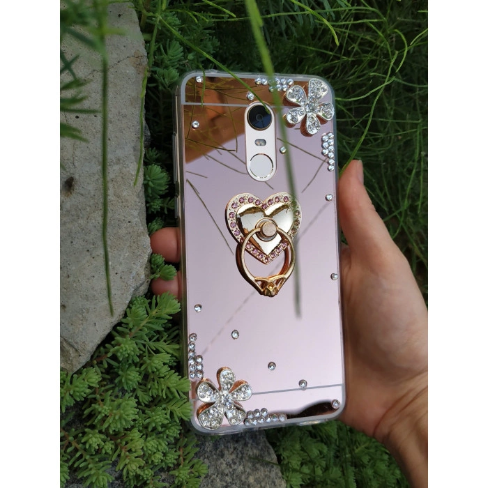 Зеркальный силиконовый чехол со стразами для Xiaomi Redmi 5 Plus