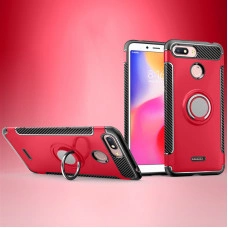 Протиударний бампер для Xiaomi Redmi 6 з кільцем-держателем Червоний