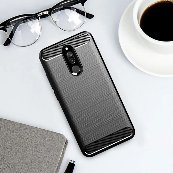 Силиконовый бампер Ipaky с карбоновыми вставками для Xiaomi Redmi 8/8a