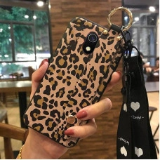 Силіконовий чохол для Xiaomi Redmi 8a з ремінцем-підставкою Леопард