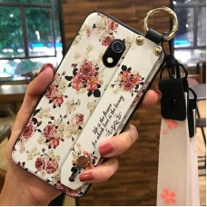 Силіконовий чохол для Xiaomi Redmi 8a з ремінцем-підставкою Трояндочки.