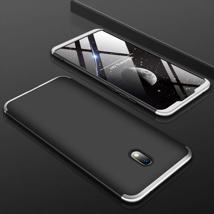 Матовий захисний чохол GKK 360° для Xiaomi Redmi 8a Чорно-сріблястий Матовий захисний чохол GKK 360° для Xiaomi Redmi 8a Чорно-сріблястий