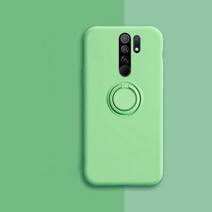 Силіконовий чохол Soft Touch з кільцем-тримачем для Xiaomi Redmi 9 Зелений