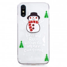 Силіконовий чохол з новорічним принтом для Xiaomi Redmi 9a Сніговик