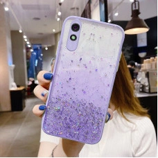 Чехол Stardust с цветными бортиками для Xiaomi Redmi 9a Фиолетовый