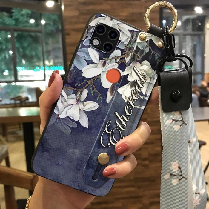 Силиконовый чехол для Xiaomi Redmi 9c с ремешком-подставкой и на шею Магнолия Силиконовый чехол для Xiaomi Redmi 9c с ремешком-подставкой и на шею Магнолия