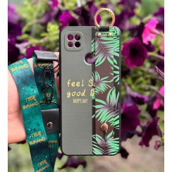 Силіконовий чохол для Xiaomi Redmi 9c з ремінцем-підставкою Happy Day