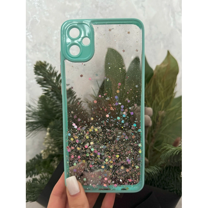 Чохол Stardust з кольоровими бортиками для Samsung A04 Бірюзовий