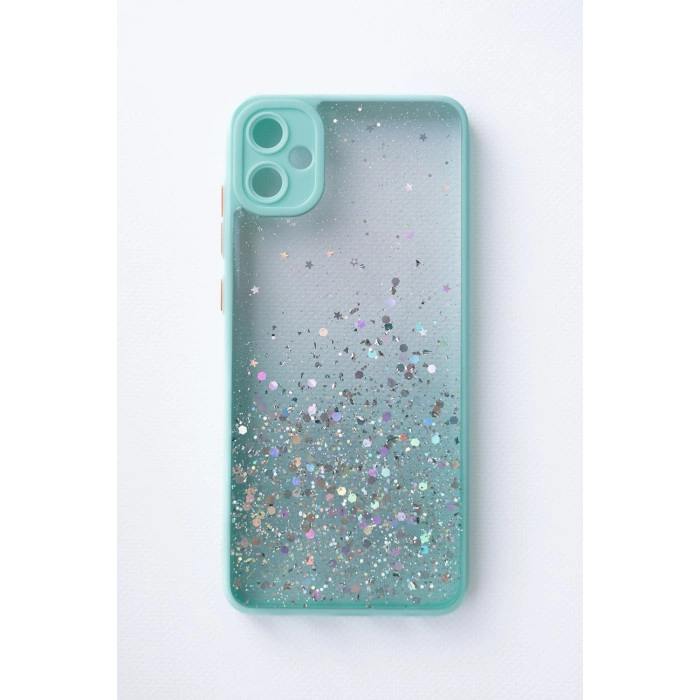 Чохол Stardust з кольоровими бортиками для Samsung A04 Бірюзовий