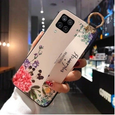 Силиконовый чехол для Samsung Galaxy M12 с ремешком-подставкой Flowerplus