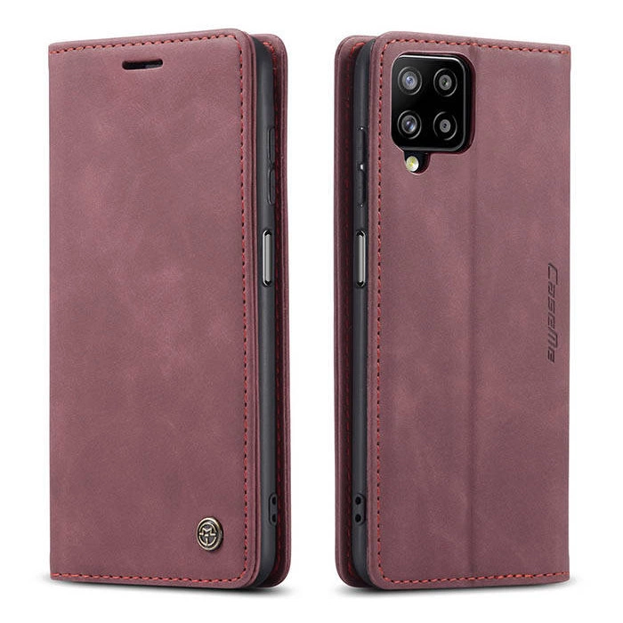 Чохол-книжка CaseMe із нубуку для Samsung A12/M12 Бордовий