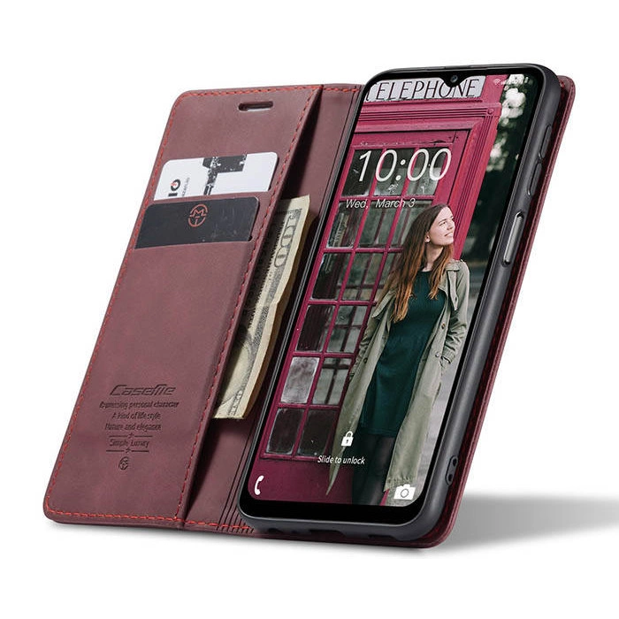 Чохол-книжка CaseMe із нубуку для Samsung A12/M12 Бордовий