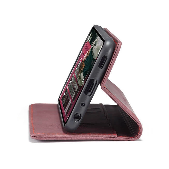 Чохол-книжка CaseMe із нубуку для Samsung A12/M12 Бордовий