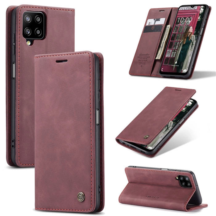 Чохол-книжка CaseMe із нубуку для Samsung A12/M12 Бордовий