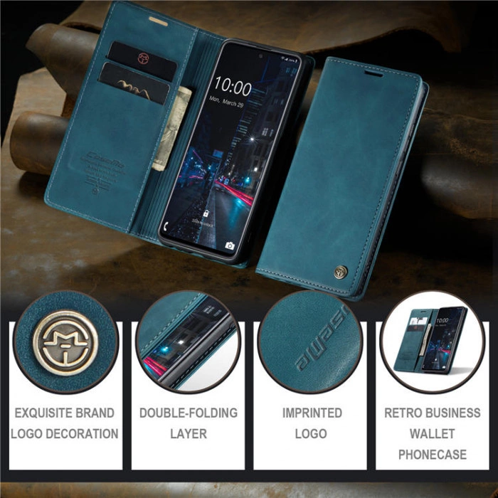 Чехол-книжка CaseMe из нубука для Samsung A72 Бирюзовый
