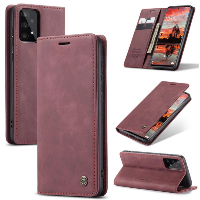 Чохол-книжка CaseMe із нубуку для Samsung A52 Бордовий