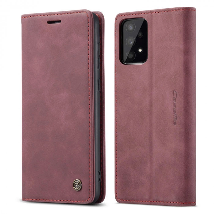 Чохол-книжка CaseMe із нубуку для Samsung A52 Бордовий