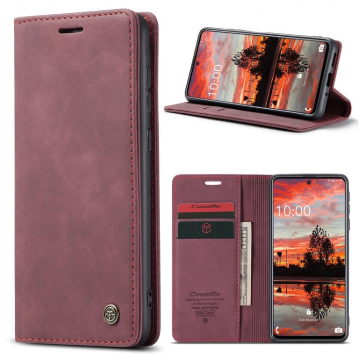 Чохол-книжка CaseMe із нубуку для Samsung A52 Бордовий