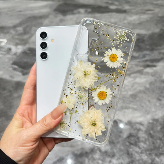 Прозрачный силиконовый цветочный чехол для Samsung Galaxy S24 FE
