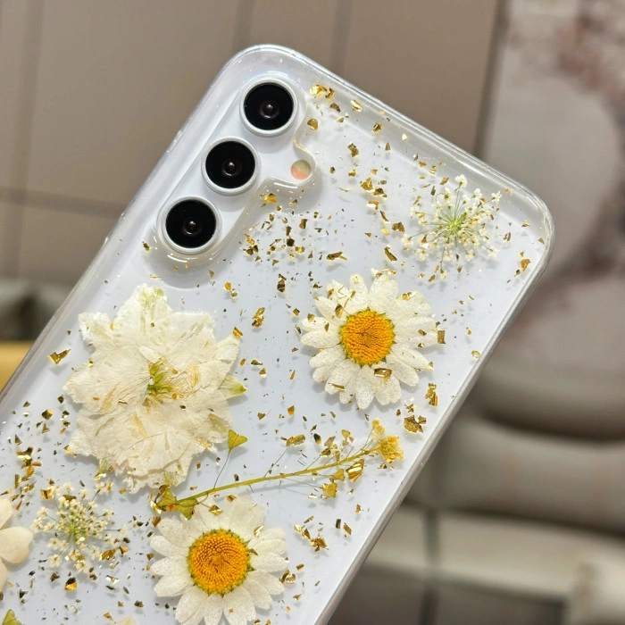 Прозрачный силиконовый цветочный чехол для Samsung Galaxy S24 FE