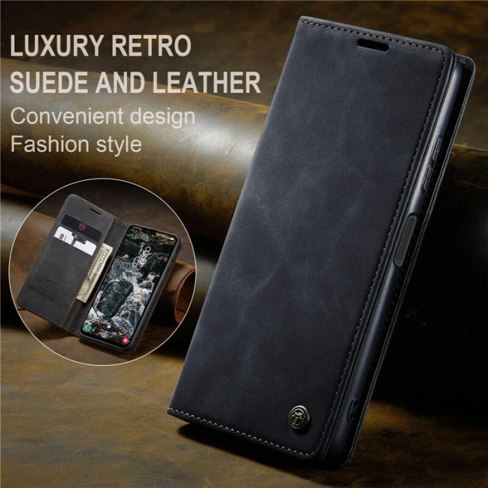 Чехол-книжка CaseMe из нубука для Samsung A16 Чёрный