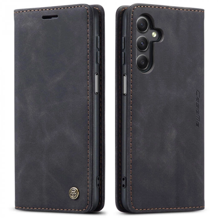 Чехол-книжка CaseMe из нубука для Samsung A16 Чёрный